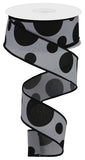 1.5"x10yd Giant Three Size Dots, Dark Grey/Black  MA37