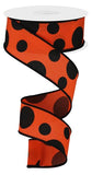 1.5"x10yd Giant Three Size Dots, Dark Orange/Black  MA38