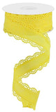 1.5"x10yd Royal Burlap Scalloped Edge, Yellow  B6