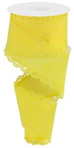 2.5"x10yd Royal Burlap Scalloped Edge, Yellow  B25