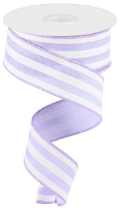 1.5"x10yd Vertical Stripe On Royal Burlap, Light Lavender/White  BT2