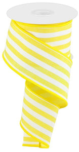 2.5"x10yd Vertical Stripe, Yellow/White  MY14