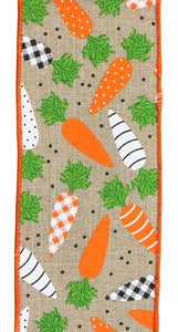 2.5"x10yd Patterned Carrots On Royal, Light Beige/Orange/Green/Black/White  MY3