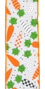 2.5"x10yd Patterned Carrots On Faux Royal, White/Orange/Green/Black/White  MY5