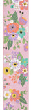 2.5"x10yd Graphic Florals, Light Pink/Peach/Lavender/Yellow/Green  FF16