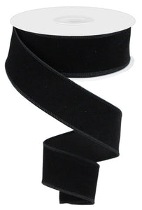 1.5"x10yd Indoor Velvet Ribbon, Black  FF58