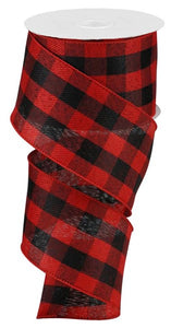 2.5"x50yd Woven Check, Red/Black  SWL50