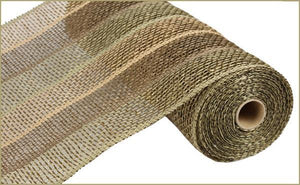 10"x10yd Poly Burlap Stripe Mesh, Moss/Honey Brown/Brown  SU36