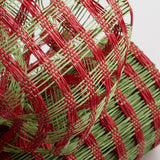 10"x10yd Poly Burlap Check Mesh, Red/Lime Green  SU36