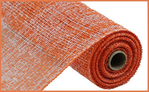 10"x10yd Two Tone Poly Burlap Mesh, Orange/White  SU36