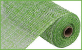 10"x10yd Two Tone Poly Burlap Mesh, Lime/White ***ARRIVING SPRING 2024***