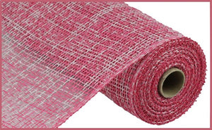 10"x10yd Two Tone Poly Burlap Mesh, Fuchsia/White  SU36