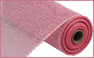 10"x10yd Multi Poly Burlap Mesh, Pink/White  SU36  ***ARRIVING SPRING 2025***