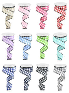 **Assortment** 1.5"x10yd Gingham Check w/Gingham Edge, Assorted Colors  WJMY