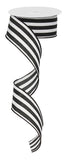 1.5"x10yd Vertical Stripe On Linen, Black/White  FF31 OC19