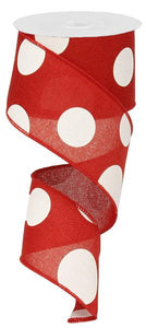 2.5"x10yd Large Multi Dots, Red/White - KRINGLE DESIGNS