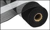 10.5"X10yd Poly/Faux Jute/Cotton Stripe, Black/White - KRINGLE DESIGNS