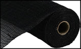 10.5"x10yd Faux Jute Check Fabric Mesh, Black  SU35