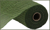 10.5"x10yd Faux Jute Check Fabric Mesh, Moss Green  SU35