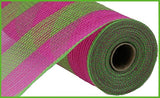 10.5"x10yd Poly/Faux Jute Mesh Wide Stripe, Hot Pink/Fresh Green  SU35