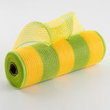 10.5"x10yd Poly/Faux Jute/PP Wide Stripe, Yellow/Fresh Green ***ARRIVING SUMMER 2024***