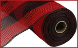 10.5"x10yd Poly/Faux Jute/PP Wide Stripe, Red/Black  SU35