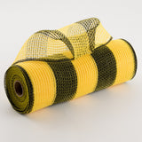 10.5"x10yd Poly/Faux Jute/PP Wide Stripe, Yellow/Black  ***ARRIVING SPRING 2025***