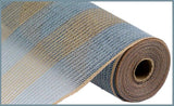 10.5"x10yd Poly/Faux Jute/PP Wide Stripe, Grey/Natural  SU35