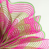 10.5"x10yd Faux Jute/Poly Mesh Small Stripe, Hot Pink/Fresh Green  SU35