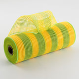 10.5"x10yd Faux Jute/Poly Mesh Small Stripe, Yellow/Fresh Green  SU35