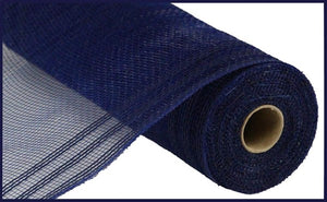 10.5"x10yd Poly/Faux Jute Border Stripe Mesh, Navy/Navy  SU35