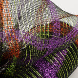 10.5"x10yd Tinsel/Foil Stripe, Black/Orange/Purple/Lime  SU35 ***OUT FOR THE SEASON***