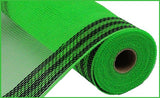 10"x10yd Border Stripe Metallic Mesh, Lime/Black Foil  SU35