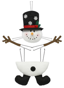 4 Pc 27"H x 25"L Snowman Decor Kit, White/Black/Brown/Red  WSB ***OUT FOR THE SEASON***