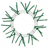 15" Wire, 25" OAD Pencil Work Wreath Frame, 3 Tiers, 18 Ties, Emerald Green - KRINGLE DESIGNS