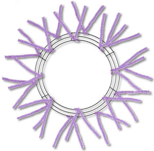 15" Wire, 25" OAD Pencil Work Wreath Frame, 3 Tiers, 18 Ties, Lavender - KRINGLE DESIGNS