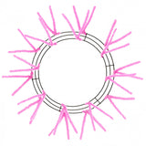15" Wire, 25" OAD Pencil Work Wreath Frame, 3 Tiers, 18 Ties, Pink  WK