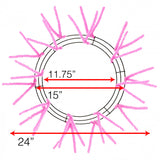 15" Wire, 25" OAD Pencil Work Wreath Frame, 3 Tiers, 18 Ties, Pink  WK