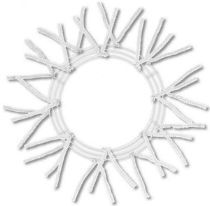 15" Wire, 25" OAD Pencil Work Wreath Frame, 3 Tiers, 18 Ties, White Color - KRINGLE DESIGNS