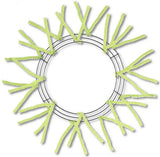 15" Wire, 25" OAD Pencil Work Wreath Frame, 3 Tiers, 18 Ties, Lime Green - KRINGLE DESIGNS