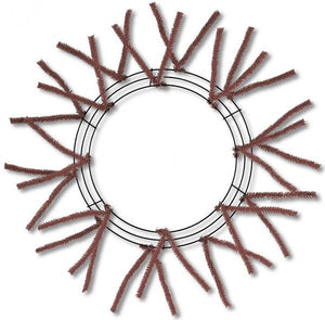 15" Wire, 25" OAD Pencil Work Wreath Frame, 3 Tiers, 18 Ties, Chocolate  WK ***ARRIVING FALL 2024***