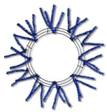 15" Wire, 25" OAD Pencil Work Wreath Frame X18 Ties, Metallic Royal Blue  WK