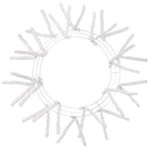 15" Wire, 25" OAD Pencil Work Wreath Frame X18 Ties, Iridescent White  WK