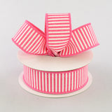 1.5"X10yd Horizontal Stripes On Royal, Hot Pink/White - KRINGLE DESIGNS